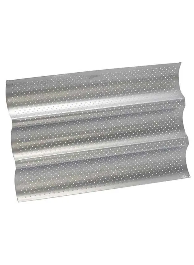 Baguetteplåt Silver Top perforerad 3-delad – Patisse