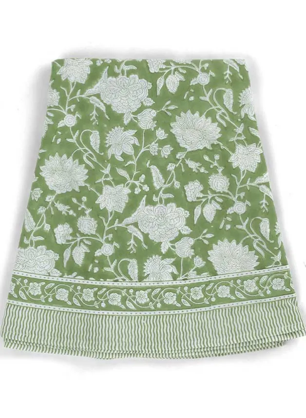 Bordsduk Indian Rose Green Tea Rund ø220 cm – Chamois