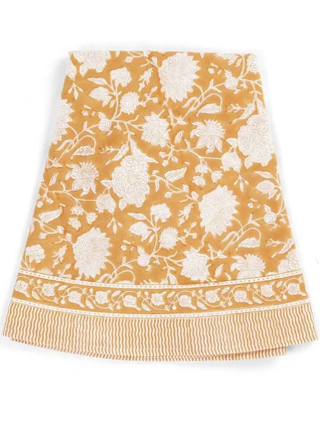 Bordsduk Indian Rose Orange Rund ø220cm – Chamois