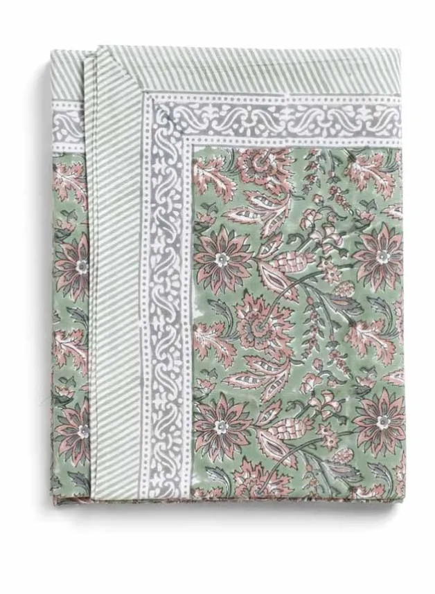 Bordsduk, Indian Summer Green/Rose 150×230 cm – Chamois