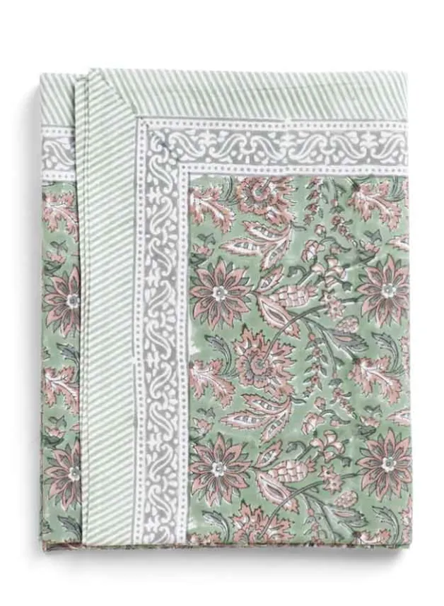 Bordsduk, Indian Summer Green/Rose 170×270 cm – Chamois