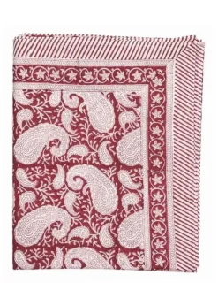 Bordsduk JULDUK Big Paisley Röd 150×350 cm – Chamois