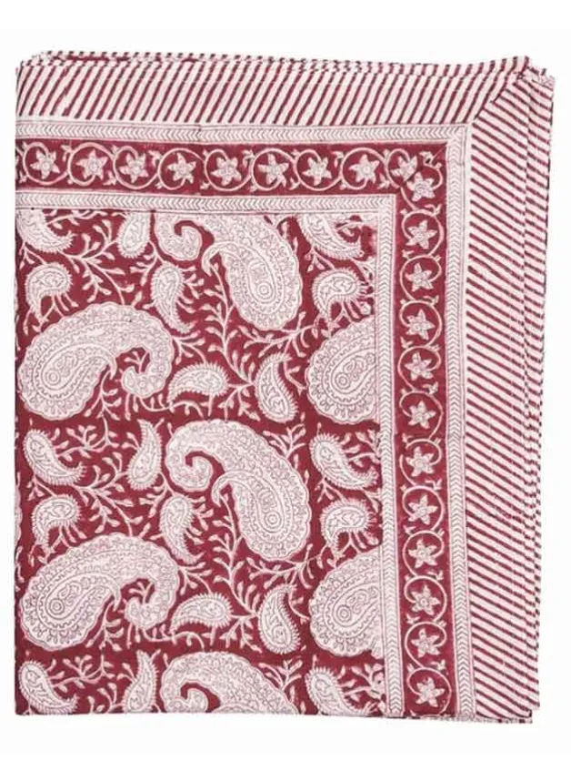 Bordsduk JULDUK – Big Paisley RÖD – 150×230 cm – Chamois