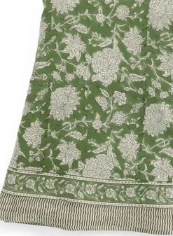 Bordsduk JULDUK i Linne Indian Rose Green Ø 220cm – Chamois