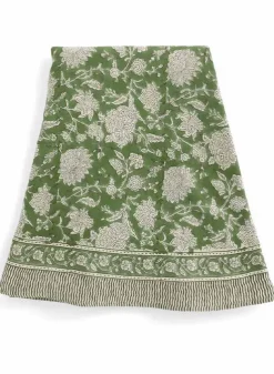 Bordsduk JULDUK i Linne Indian Rose Green Ø 220cm – Chamois