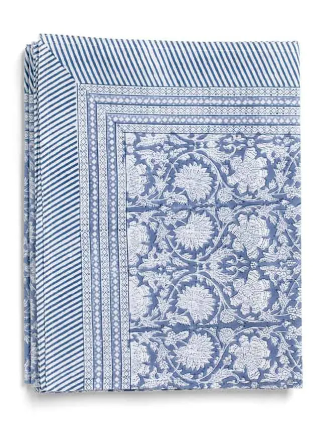 Bordsduk – Paradise Cornflower – 150×350 cm – Chamois