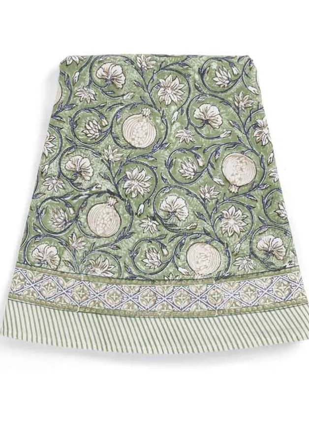 Bordsduk Tangier Pomegranate Green Rund ø220cm – Chamois