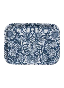 Bricka Sunflower Dark Denim 27×20 cm – Klippan Yllefabrik