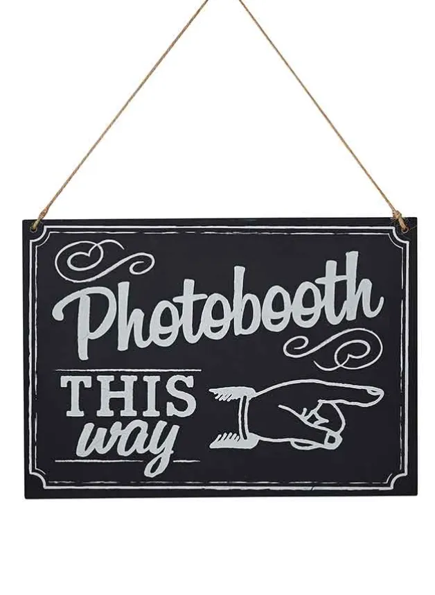 Chalkboard wooden sign – photo booth sign