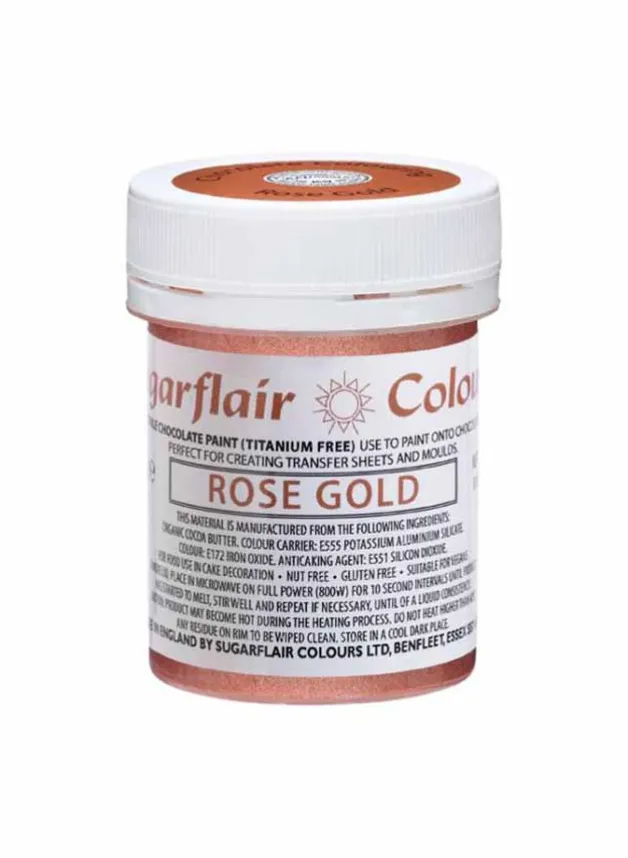 Chokladfärg Rosé Guld 35 g – E171 Fri – Sugarflair
