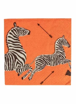 Cocktailservett 25×25 cm – Zebras Orange – Caspari