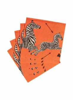 Cocktailservett 25×25 cm – Zebras Orange – Caspari
