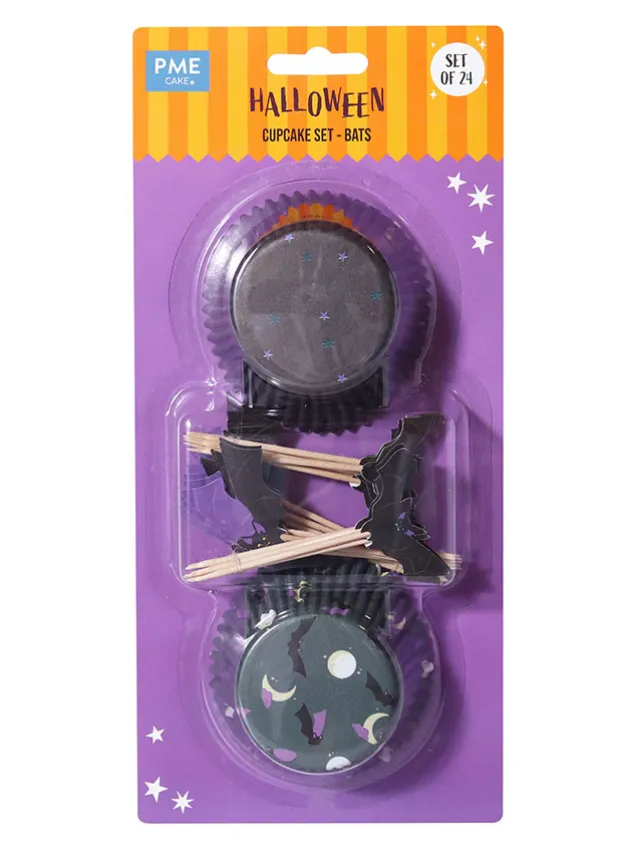 Cupcake set Bats / Fladdermus / Halloween 24 st – PME