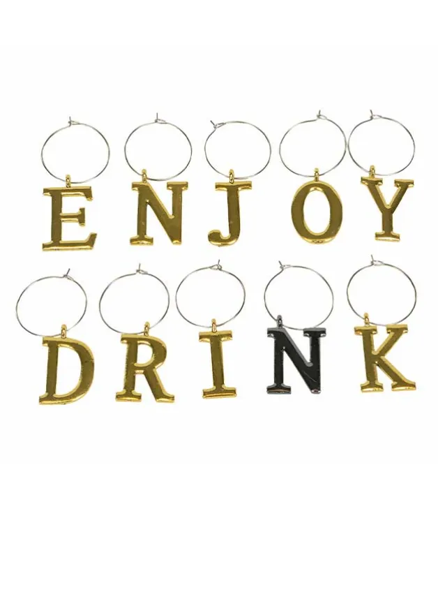 Drinkmarkör till vinglas/koppmarkörer – Enjoy drink – 10 st