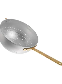 Durkslag i aluminium med 1 mässingshandtag – 18 cm