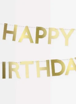 Flaggspel Gold Scallop Happy Birthday – Meri Meri