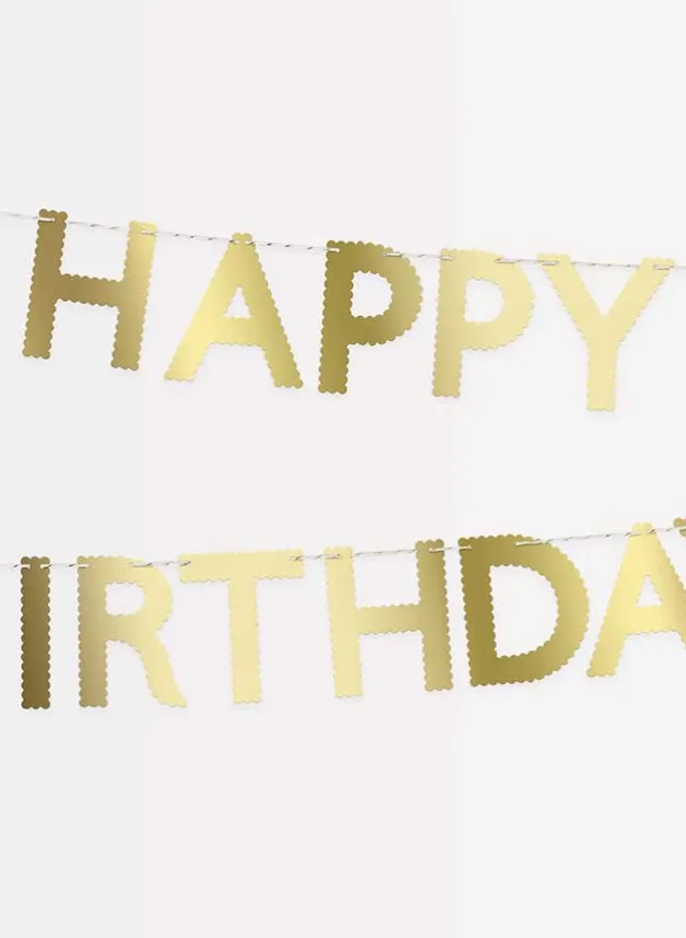 Flaggspel Gold Scallop Happy Birthday – Meri Meri