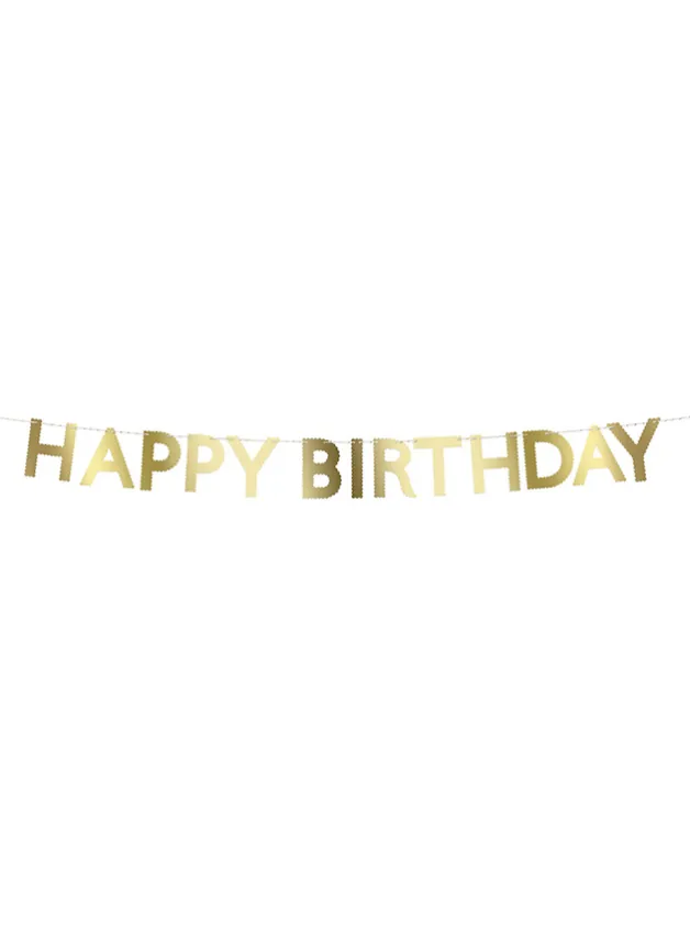 Flaggspel Gold Scallop Happy Birthday – Meri Meri