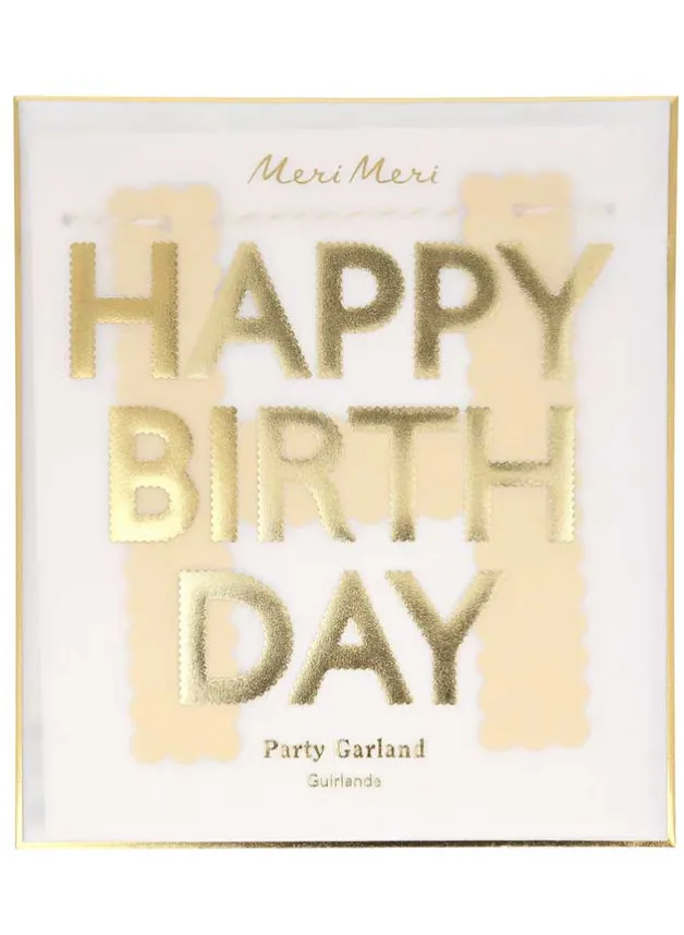 Flaggspel Gold Scallop Happy Birthday – Meri Meri