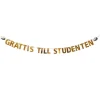 Flaggspel – Grattis till studenten i guld 3,6 m