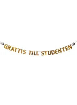 Flaggspel – Grattis till studenten i guld 3,6 m