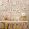 Flaggspel – Rosa Happy Birthday