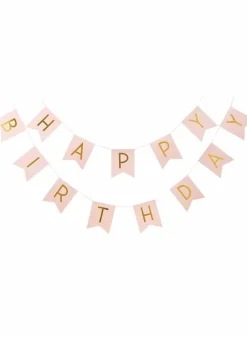 Flaggspel – Rosa Happy Birthday