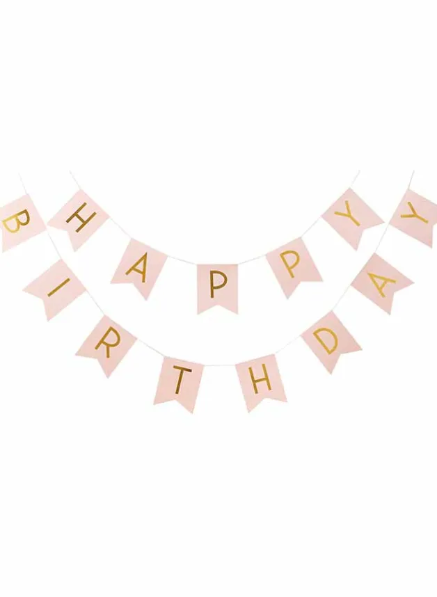 Flaggspel – Rosa Happy Birthday