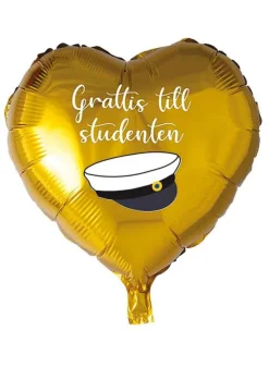 Folieballong hjärta med studentmössa – 46 cm