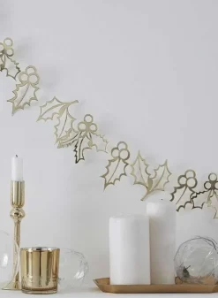 Girlang jul Mistel – Holly Guld – 2 meter
