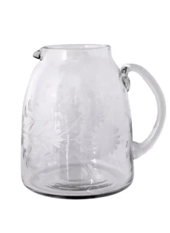 Glaskanna med etsat blomstermönster – 1,5 liter