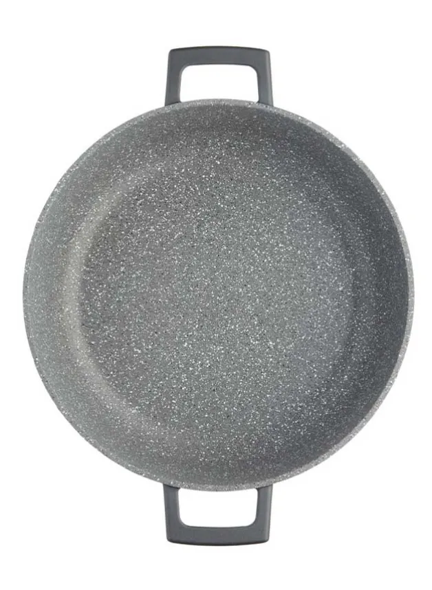 Gryta 28 cm – 4 L Gjuten Aluminium Svart Låg – Masterclass