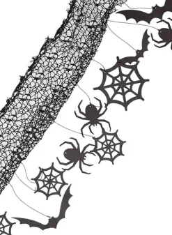 Halloween – Flaggspel med spindlar, fladdermöss och spindelnät