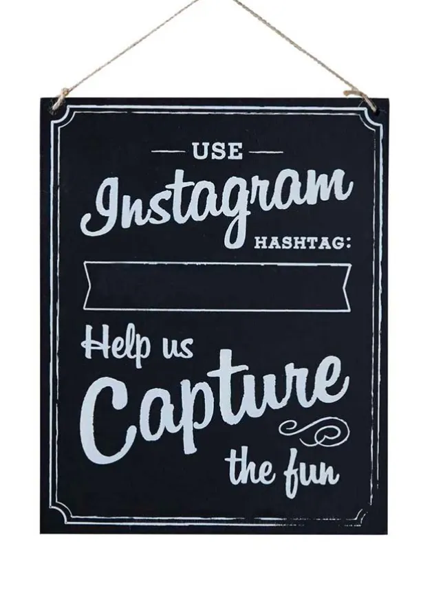 Instagramskylt i trä