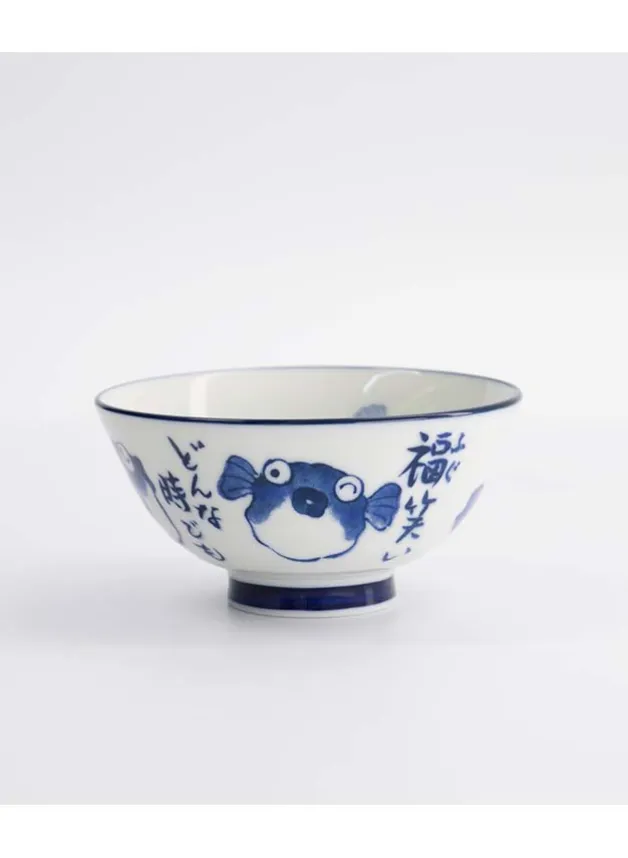 Japansk Risskål Blåsfisk 11,3×5,8 cm – Tokyo Design