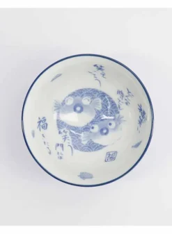 Japansk Risskål Blåsfisk Mörkblå 11,3×5,8 cm – Tokyo Design