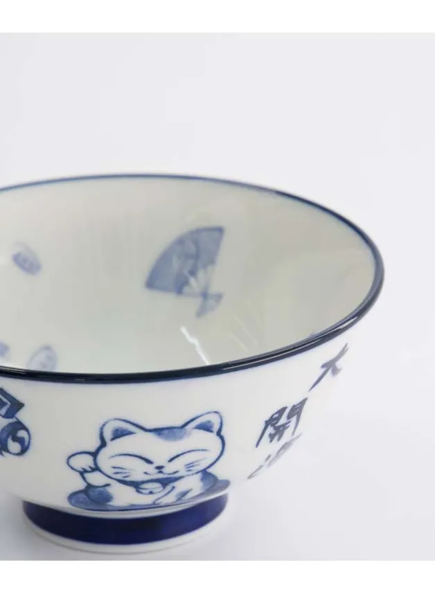 Japansk Risskål Lucky Cat 11,3×5,8 cm – Tokyo Design
