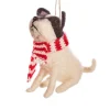 Julgransdekoration i ull Sittande Bulldog med halsduk – S&B