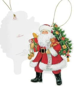 Julklappsetiketter 4 st – Classic Santa – Caspari