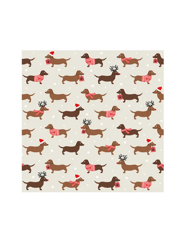 Julservett i papper – Jultaxar – 33×33 cm