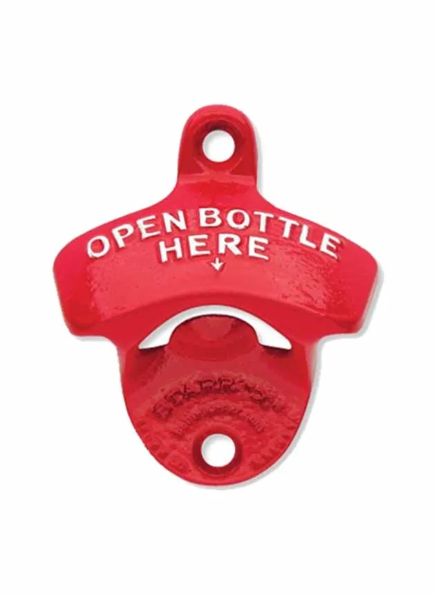 Kapsylöppnare vägg – Open Bottle Here – Röd – STARR