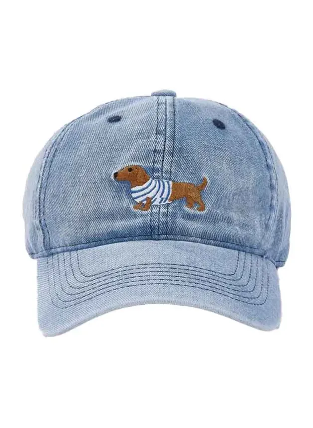 Keps i Denim med en brun söt Tax