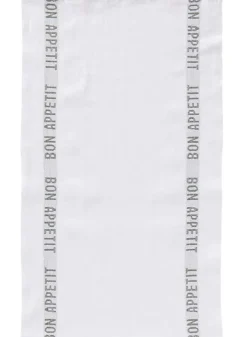 Kökshandduk i Linne Bon Appetit, Vit/Grön 45×77 cm