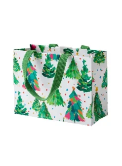 Liten Presentpåse – Julgranar och prickar – Caspari – 17.75 x 7.5 x 13.5 cm