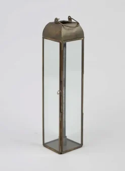 Ljuslykta Samos järn och glas H37x9 cm – O&J