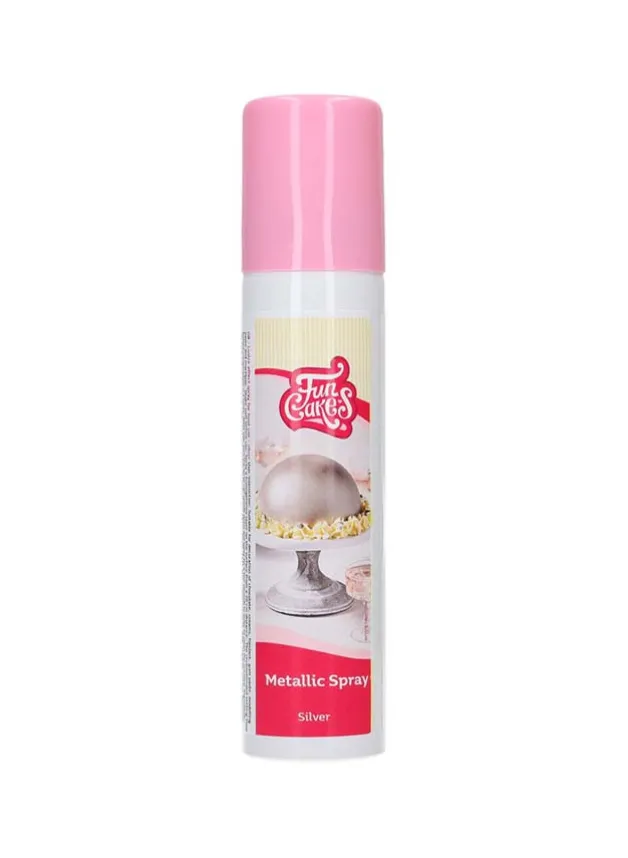 Metallic Spray Silver 100 ml ätbar – FunCakes