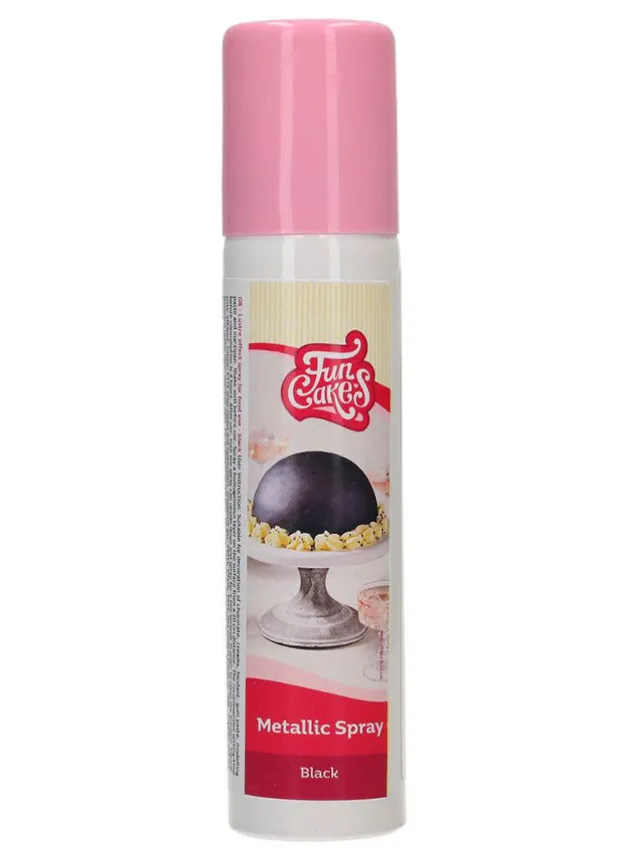 Metallic Spray Svart 100 ml ätbar – FunCakes