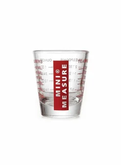 Minimått i glas med röd text