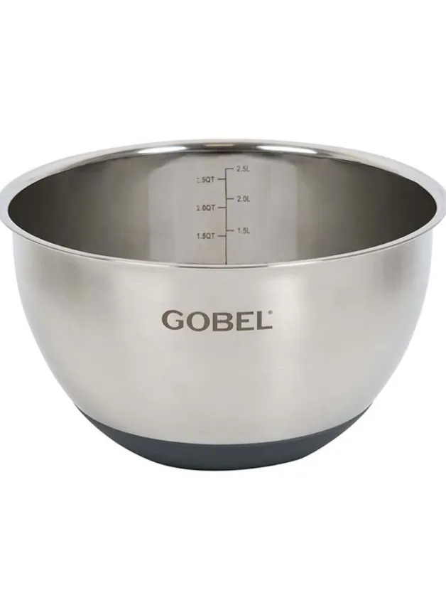 Mixskål i rostfritt stål med silikonbotten 24×14 cm – Gobel