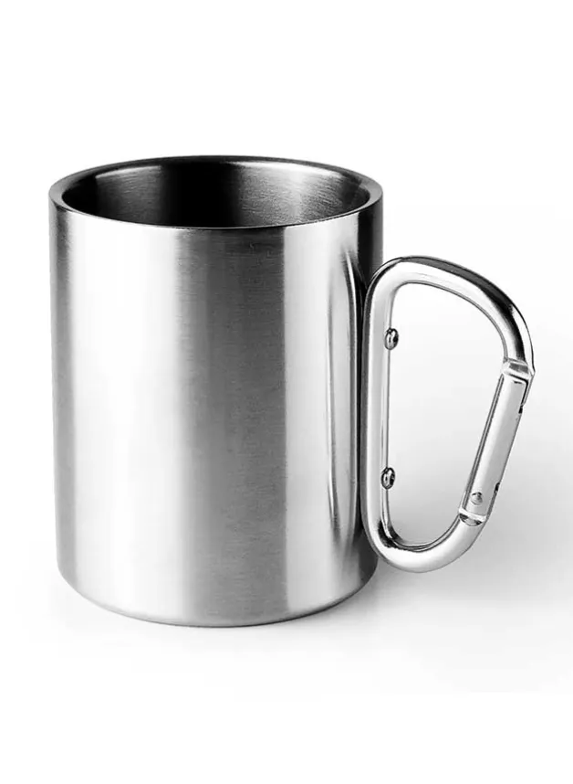 Mugg i rostfritt stål med karbinhake 350 ml – Ibili